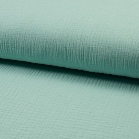 Tissu Double Gaze Uni Menthe 