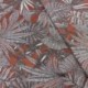 Tissu Jacquard Aspect Brodé Feuillage Terracotta
