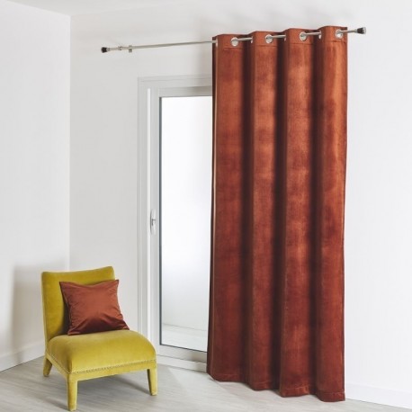 Tissu Velours Uni Cuivre 