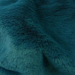 Tissu Angora Fourrure Bleu Canard