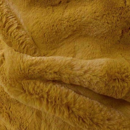 Tissu Angora Fourrure Jaune