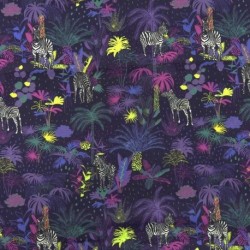 Tissu Cretonne Imprimé Dream Raccort Violet 