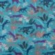 Tissu Cretonne Imprimé Felin Bleu 