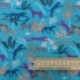 Tissu Cretonne Imprimé Felin Bleu 