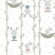 Tissu Imprimé Bio Bunny Lapin Fond Ecru 
