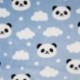 Tissu Polaire Microfibre Double Face Panda Bleu 