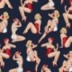 Tissu Imprimé Coquines Marine 