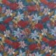 Tissu Popeline Sarah Shelby Fleur oiseau Bleu 