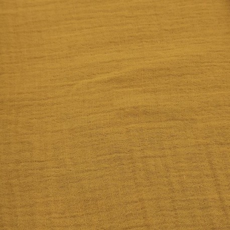 Tissu Double Gaze Grande Largeur Gazounette Curry