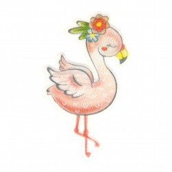Ecusson animaux mignons - Flamant rose