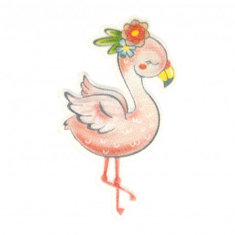 Ecusson animaux mignons - Flamant rose