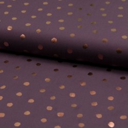 Tissu Viscose Pois Foil Fond Mauve