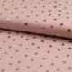 Tissu Viscose Pois Foil Fond Vieux Rose 