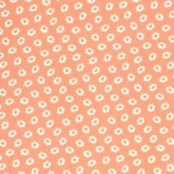 Tissu Viscose Imprimé Paquerette Orange 