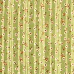 Tissu Voile Imprimé Fleurs Vert