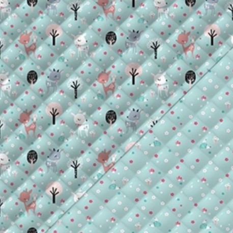 Tissu Matelassé Bamby Bleu 