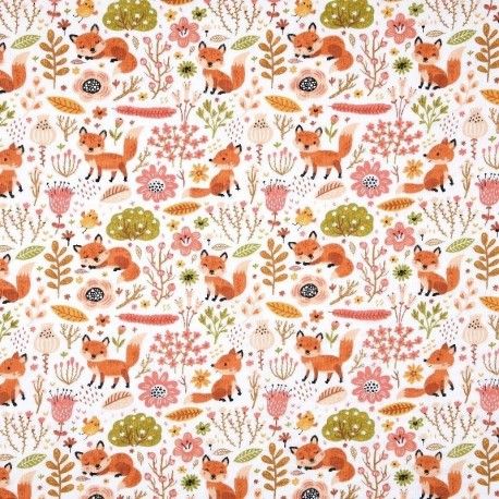 Tissu Imprimé Foxy Roux 