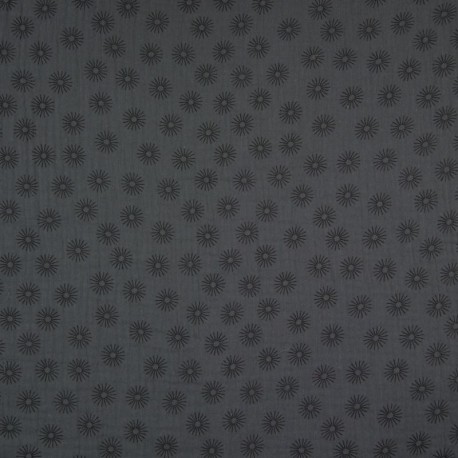 Tissu Double Gaze Soleil Gris Foncé