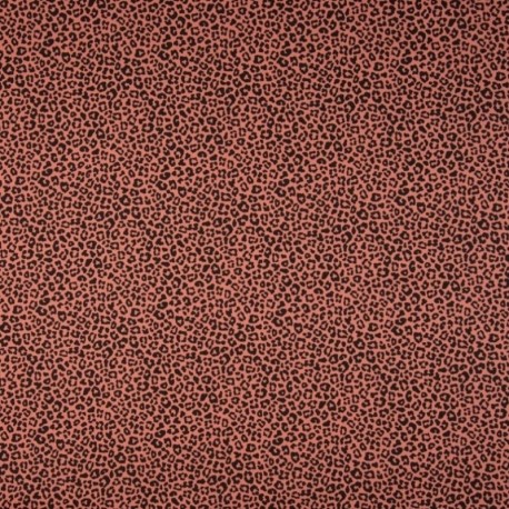 Tissu Coton Imprimé Leopard Peche