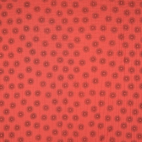 Tissu Double Gaze Soleil Corail 