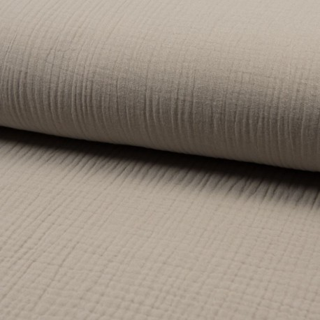 Tissu Triple Gaze Uni Sable