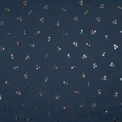 Tissu Double Gaze Foil Cerise Jeans 