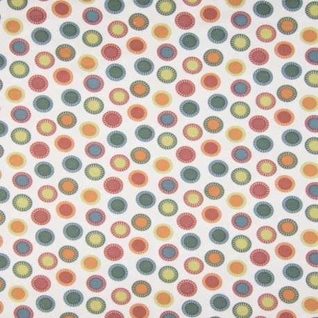 Tissu Jersey Imprimé Bio Cercles Blanc