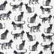 Tissu Bachette Imrpimée Chats Noir 