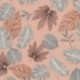 Tissu Cretonne Sun Leaves Rose 