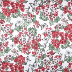 Tissu Toile Geranium Toile Rouge 