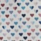 Tissu Jacquard Coeur Bleu et Rose 