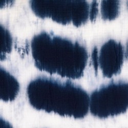 Tissu Double Gaze de Coton Imprimé Bleu