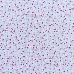 Tissu Cerises Cretonne Rose rouge 