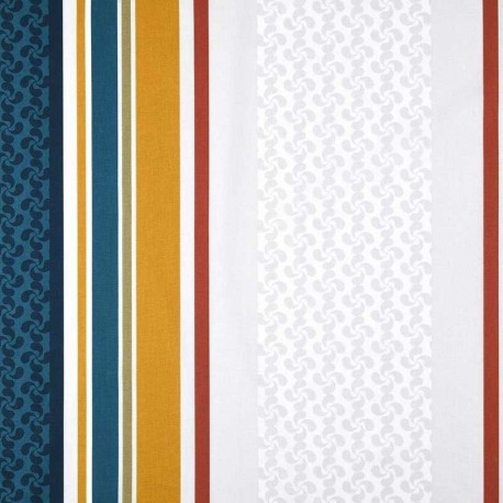Tissu Cretonne Lauburu Pétrole