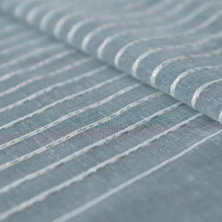 Tissu Etamine Filetée Kate Bleu 