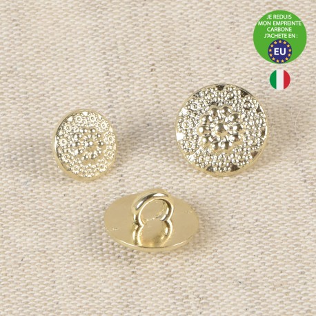 Bouton métal fleurs