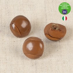 Bouton cuir véritable bronze alezan