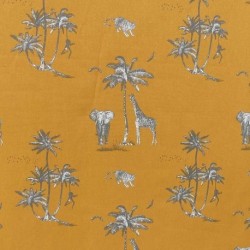 Tissu Bachette Imprimée Masai Mara Jaune