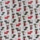 Tissu Cretonne Enduite Lord Rouge et noir 