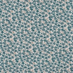Tissu Jersey Coton Imprimé Petites Fleurs Bleues
