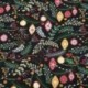 Tissu Cretonne Imprimée Houx Anthracite