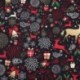 Tissu Cretonne Imprimée Fairy Anthracite 