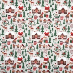 Tissu Cretonne Imprimée Yule Vert