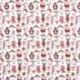 Tissu Cretonne Imprimée Natale Rouge 