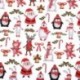 Tissu Cretonne Imprimée Natale Rouge 