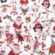 Tissu Cretonne Imprimée Natale Rouge 