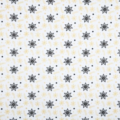 Tissu Cretonne Imprimée Illumine Noir 