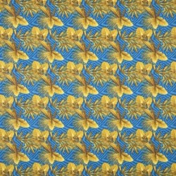 Tissu Cretonne Imprimée Palmor Bleu 