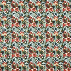 Tissu Cretonne Imprimée Campanule Vert