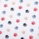 Tissu Cretonne Imprimée Patoune Marine 